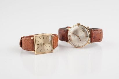 Two men's wristwatches:

- MOVADO

Square...