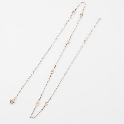 Fine neck chain in white gold (750) and platinum...