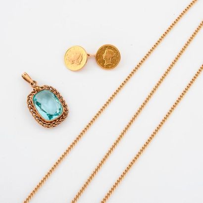 750 yellow gold necklace with chain link.

Weight:...