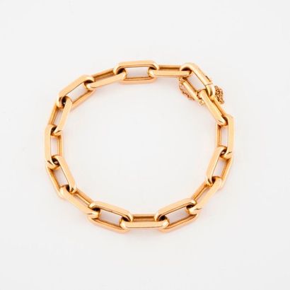 Yellow gold bracelet (750) with elongated...
