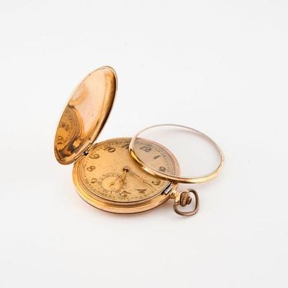 Soap gusset watch in yellow gold (585). 

Back...
