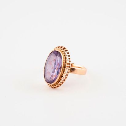 USSR

Yellow gold ring (585) set with a synthetic...