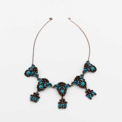 Collier collerette en argent (min. 800) à...