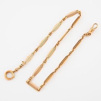 Watch chain in yellow gold (750) with long...