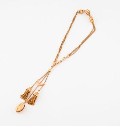 Watch chain in yellow gold (750) with a fine...