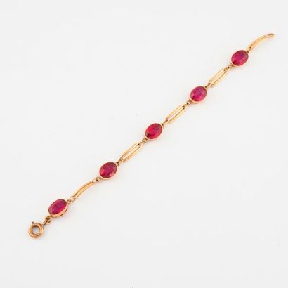 Articulated bracelet in yellow gold (750)...