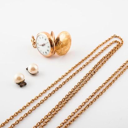 Lot comprising : 

- Yellow gold (750) collar...