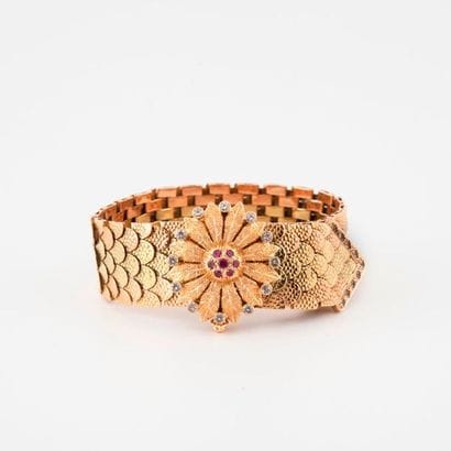 Yellow and white gold ribbon bracelet (750)...