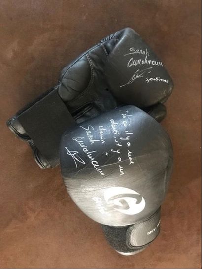 Sarah Ourahmoune 
Boxing gloves signed by...
