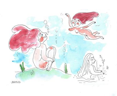 Roxane Damidot
Watercolor a mermaid - paper...