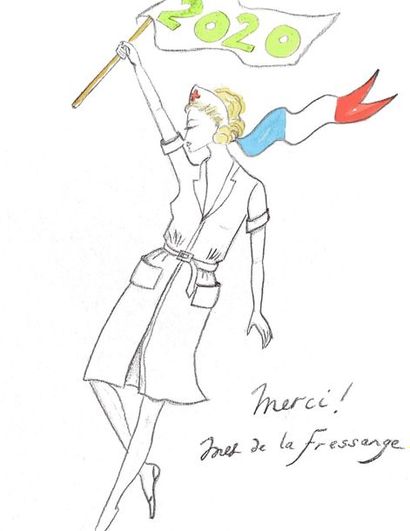 Inès de LA FRESSANGE
Drawing signed by Ines...