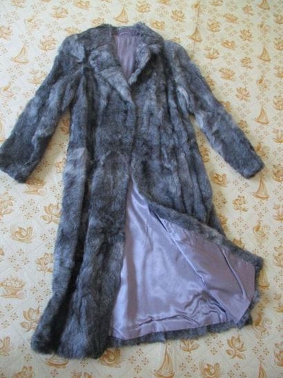 Grey fur coat size 40-42