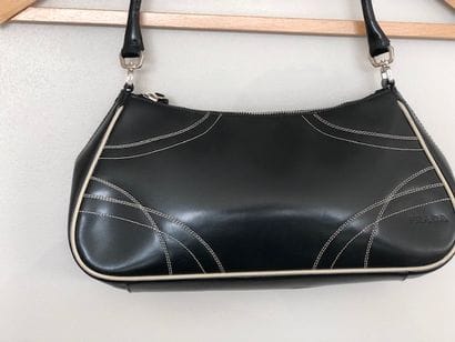 Black leather PRADA bag
