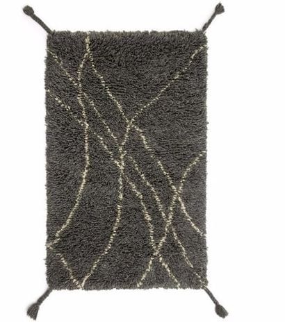 Berber style carpet in grey/ecru wool, louka...