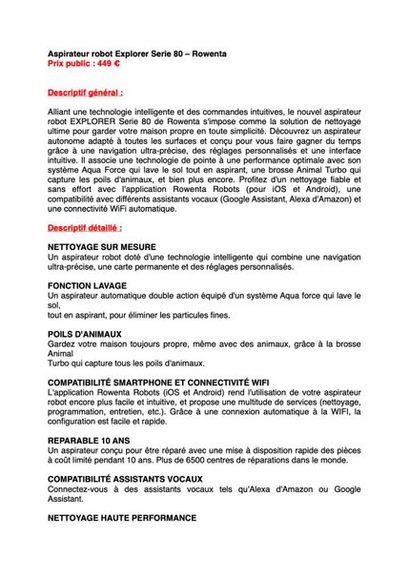 ROWENTA - ASPIRATEUR ROBOT EXPLORER SERIE...