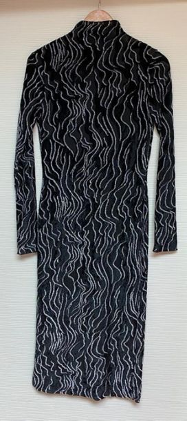 KENZO
Black long dress with silver zebra...