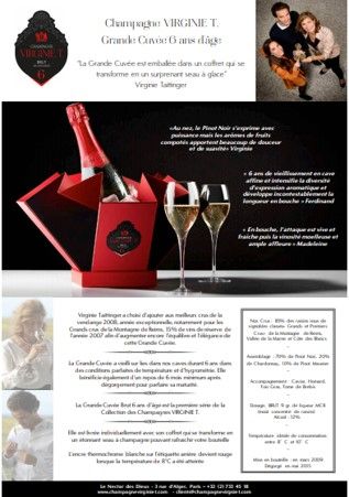 VIRGINE TAITTINGER
A bottle of Virginie Taittinger's...
