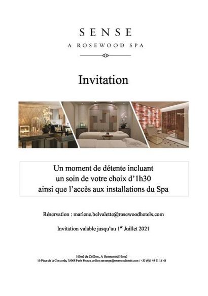 SPA DE L'HÔTEL DE CRILLON
1h30 of the treatment...