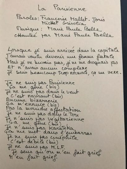 MARIE-PAULE BELLE
The lyrics of the song...