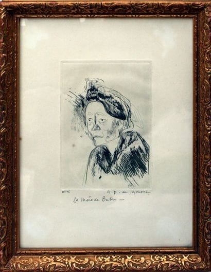 ANDRÉ DUNOYER DE SEGONZAC
Bubu's mother Dry-point...