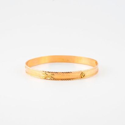 Bracelet jonc en ors jaune et rose (750)...