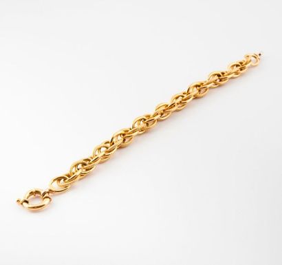 Bracelet en or jaune (750) à maillons ronds...