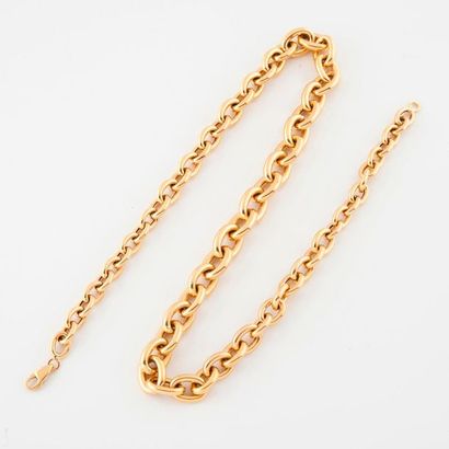 Collier en or jaune (750) à maille forçat...