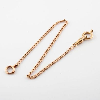 Gold watch chain (750) with chain link.

Net...