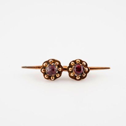 Brooch barrette brooch in yellow gold (750)...