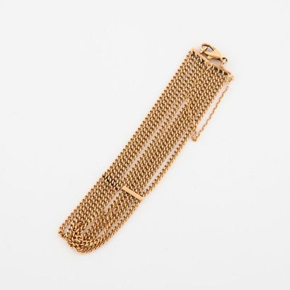 Yellow gold bracelet (750) made of 4 rows...