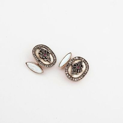 Pair of cufflinks in yellow gold (583 / 56...