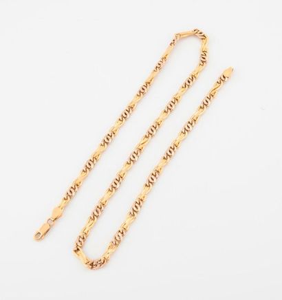Two-tone gold necklace (750) with charm and...