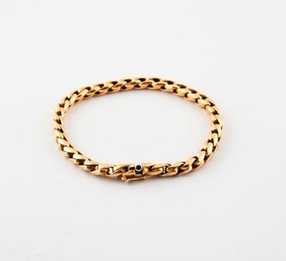 Bracelet in yellow gold (750) with palm stitch....
