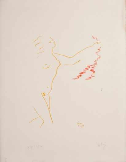 D'après Jean COCTEAU
Female character. 
Lithography....