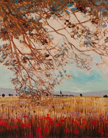 MICHEL-HENRY (1928-2016)
Village aux coquelicots....
