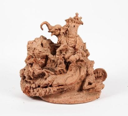 Robert GODEFROY (1928-2020)
The fall of Babylon.
Terracotta....