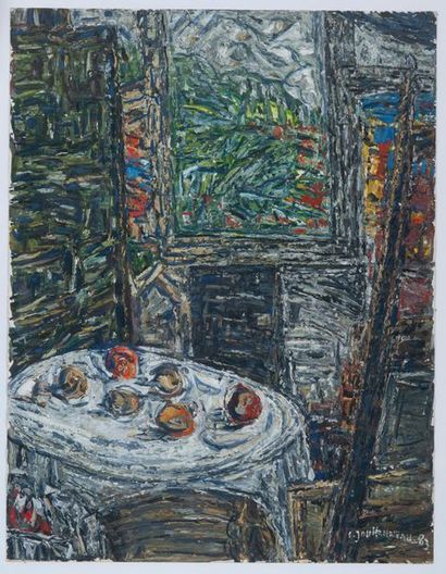 Claude JOUHANNEAU (1931-2010) 
L'atelier,...