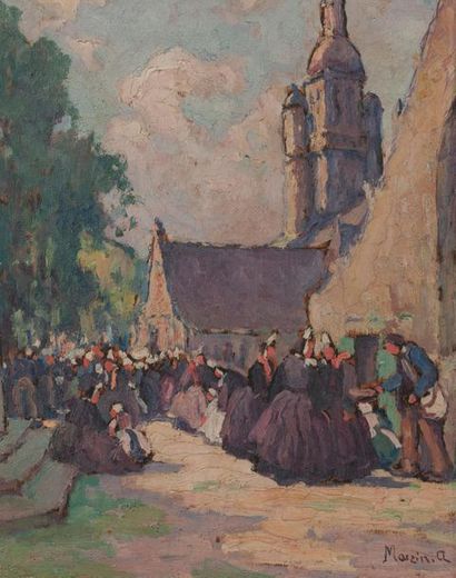 Alfred MARZIN (1880-1943)
Sortie de messe...