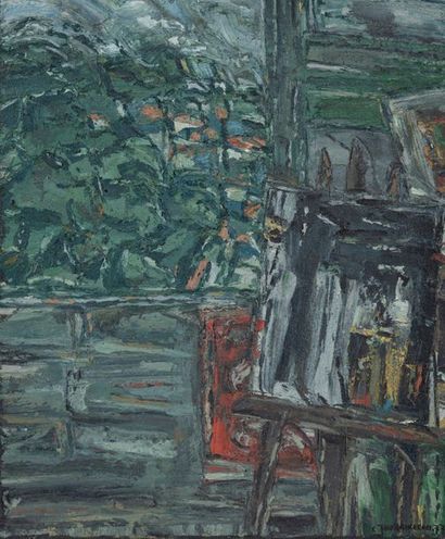 Claude JOUHANNEAU (1931-2010) 
L'atelier,...