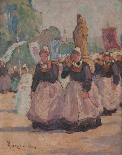 Alfred MARZIN (1880-1943)
Procession à Locronan,...