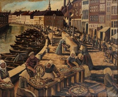 Astrid MEYER (XXème siècle)

*The fish market,...