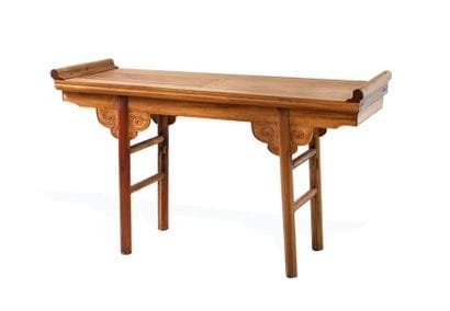 CHINE
Moulded and stripped natural wood console
.
20th...
