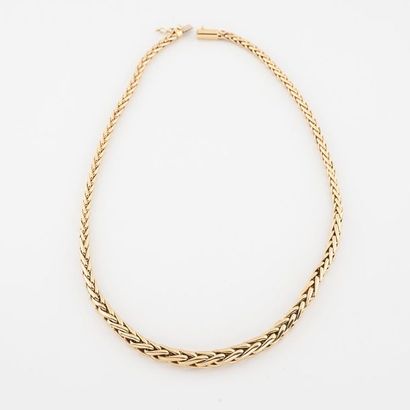 Collier en or (750) jaune à maille palmier...
