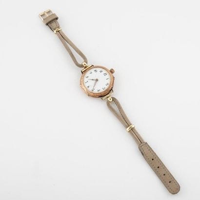 Montre de col en or jaune (750) 
Couvercle...