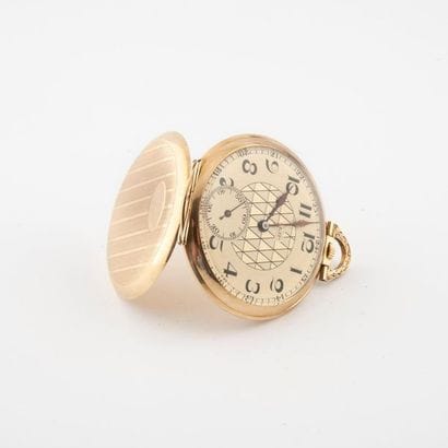 Montre de gousset en or jaune (750).
Couvercle...