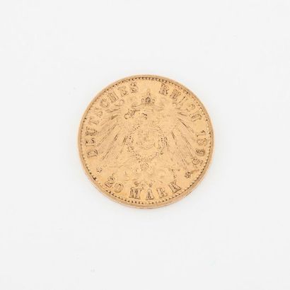 ALLEMAND
Pièce de 20 mark or, Wilhelm, 1895....