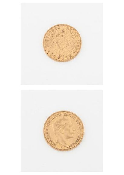 ALLEMAND
Pièce de 20 mark or, Wilhelm, 1895....