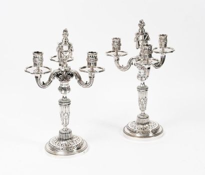 Style Louis XVI, début du XXème siècle 
Paire...