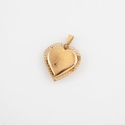 Pendentif porte-photo en or jaune (750) en...