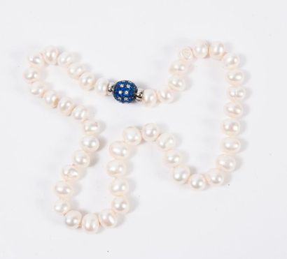 Collier de perles de culture blanches en...